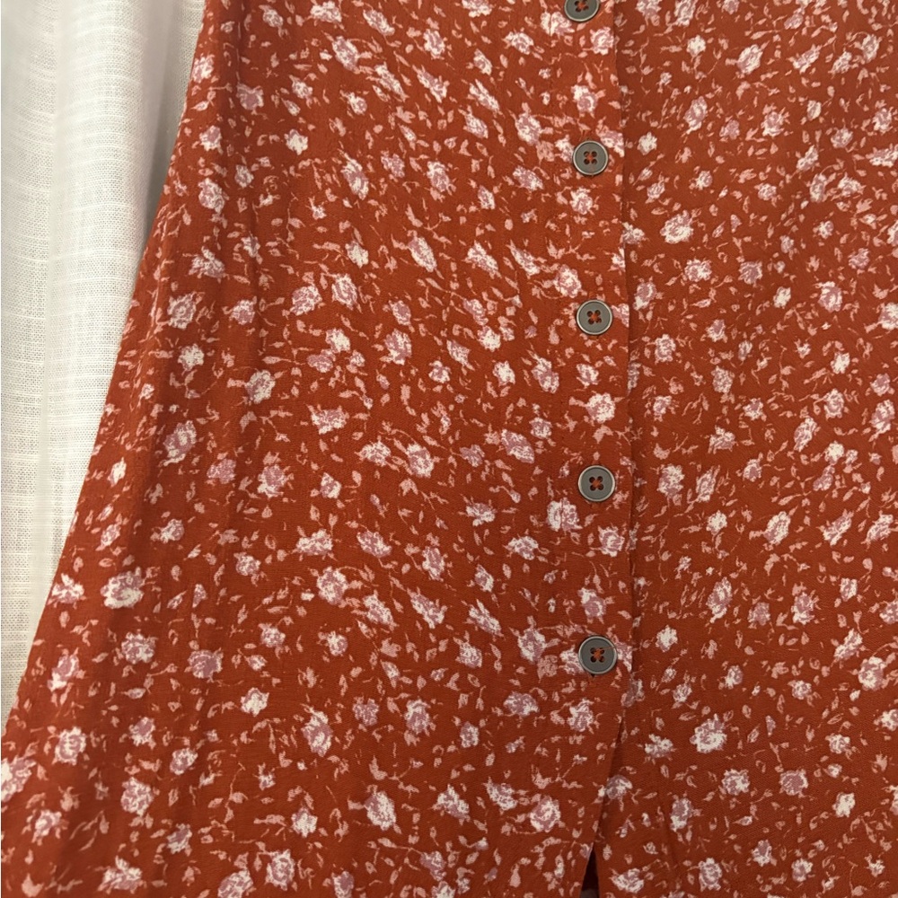 NWOT Wild Fable Vibrant Orange Floral Maxi Skirt - Picture 3 of 8